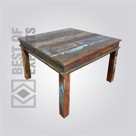 Reclaimed Wood Square Dining Table - Best of Exports