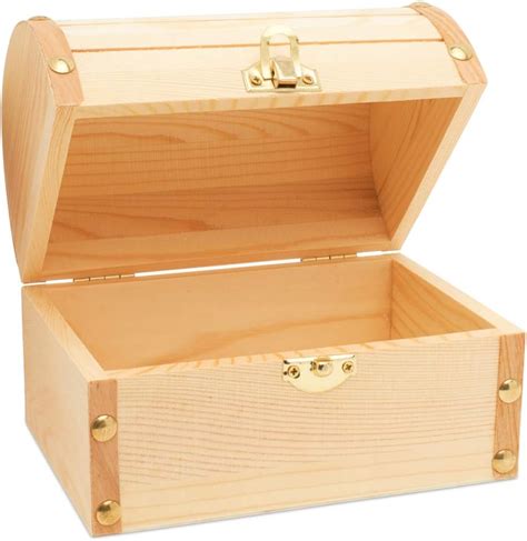 Amazon Darice Unfinished Wood Chest Box Light Unfinished Wood