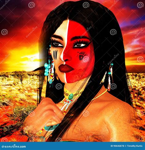 Female Native American Face Paint