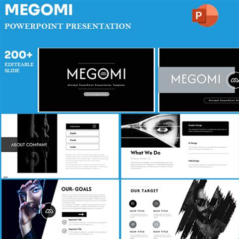 Megomi Black And White Powerpoint Template Masterbundles