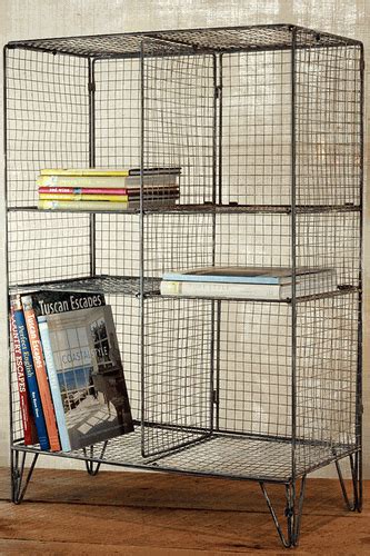 This Galvinized Wire Bookcase Features Shelves Tall And Deep Enough To