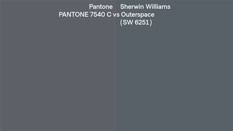 Pantone 7540 C Vs Sherwin Williams Outerspace SW 6251 Side By Side