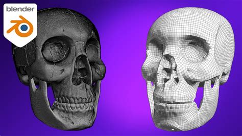 Blender Skull Retopology Tutorial Youtube