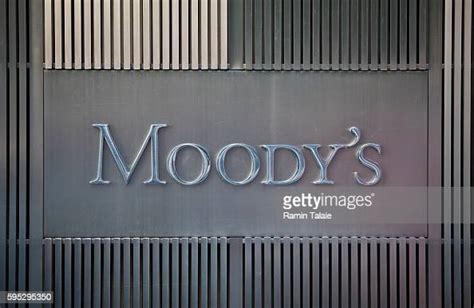 Moody's Corporation logo is photographed on the firm's headquarters ...