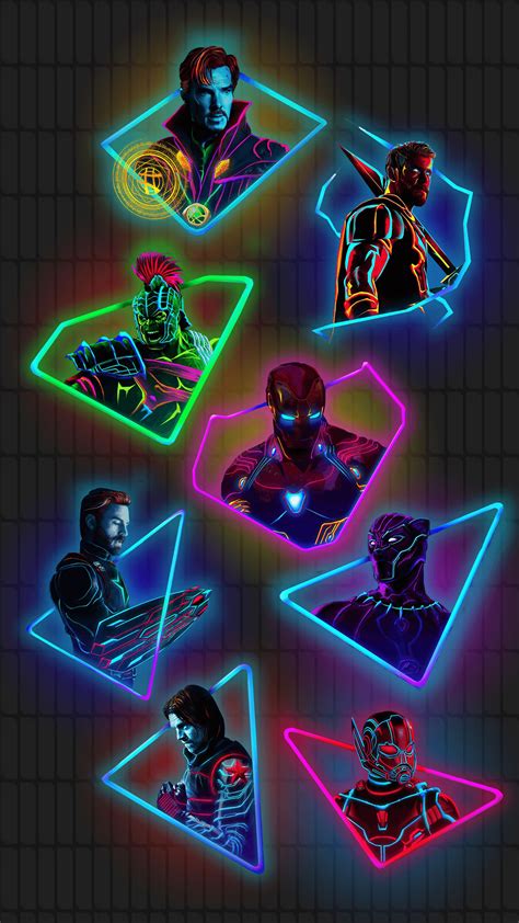 Avengers Neon Wallpapers Wallpaper Cave