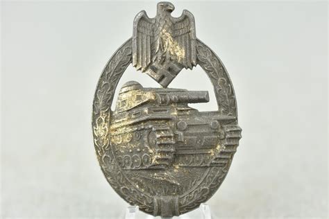 Panzer Assault Badge In Silver By Hermann Aurich Bevo Militaria Military Antique Shop