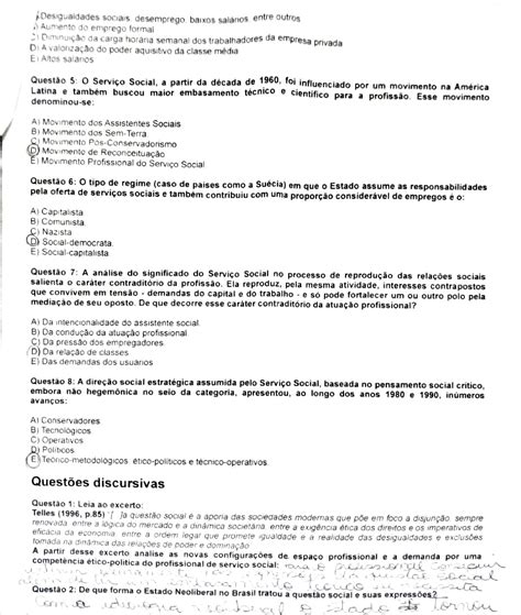 Provas E Gabaritos De Serviço Social - Provas De Serviço Social Com Gabarito - RETOEDU
