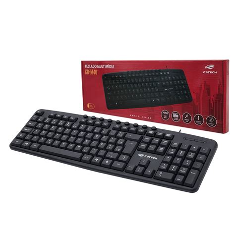 Teclado Multimídia C3Tech KB M40BK USB ABNT2 Preto Cavuca Cavucou