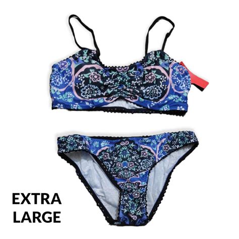 XL FLORAL BLUE PIECE BIKINI SWIMSUIT On Carousell