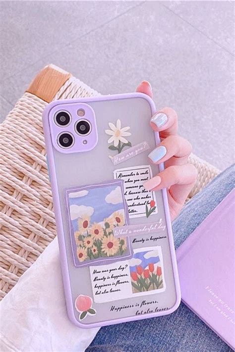 Funda Aesthetic Lila Iphone Case Stickers Creative Iphone Case Cute