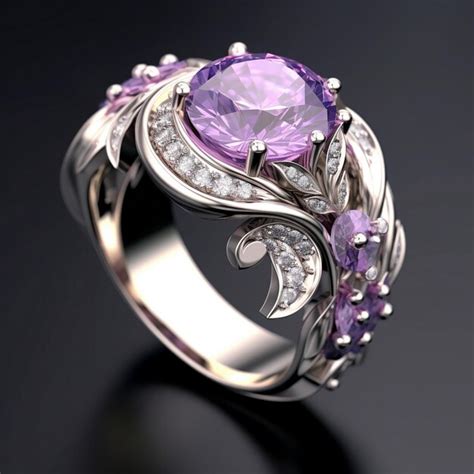 Premium AI Image | purple diamond ring engagement ring