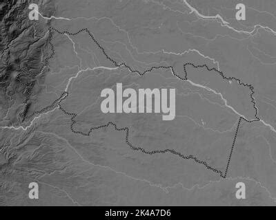 Orellana Province Of Ecuador Grayscale Elevation Map With Lakes And