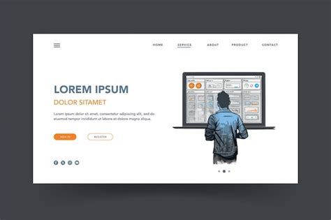 Premium Vector Flat Landing Page Template