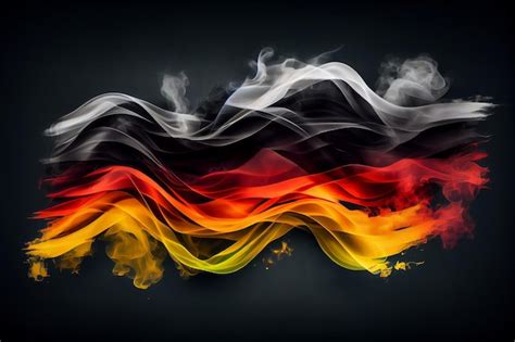 Bandera Ondulada De Alemania Hecha De Humo Ai Generativa De Imagen De