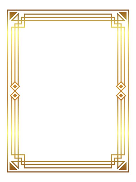 Marco Rectangular Vintage Dorado Png Marco Dorado Cuadro Borde Png