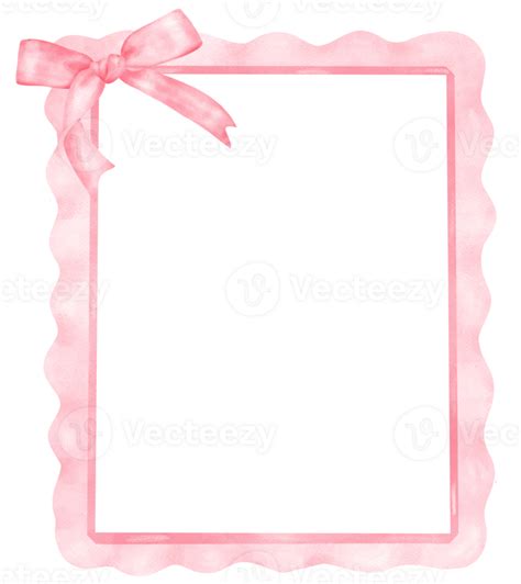 Pink Coquette Frame Rectangle Shape Aesthetic Watercolor Png