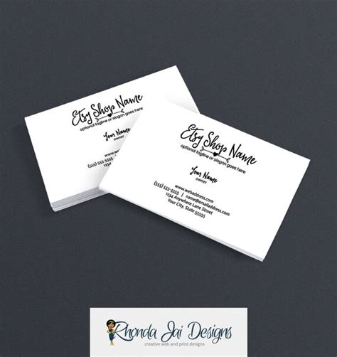 Items similar to Business Card Designs For Etsy Shop - Printable ...