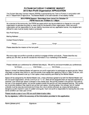 Fillable Online Non Profits Application Putnam Fax Email Print