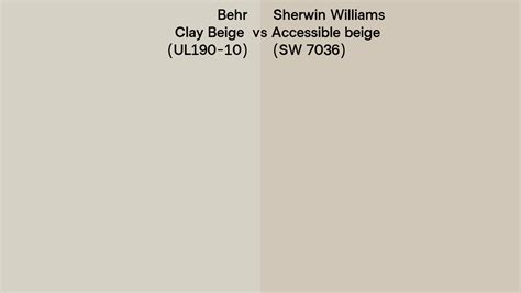 Behr Clay Beige UL190 10 Vs Sherwin Williams Accessible Beige SW