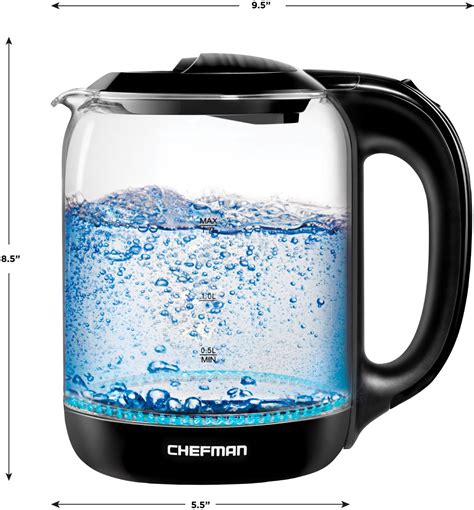 Customer Reviews Chefman 1 7 Liter Electric Glass Tea Kettle W Auto