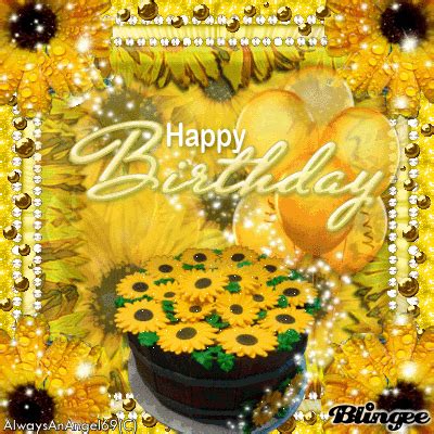 Happy Birthday Sunflowers Gif | hindujagratacetana22