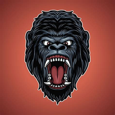 Premium Vector Gorilla Head Mascot Illustration