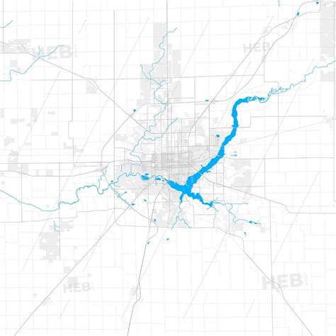 Rich detailed vector map of Decatur, Illinois, USA - HEBSTREITS ...