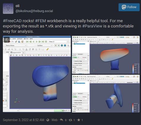 Freecad Cam Fem On Twitter Freecad Showcase Fem Results