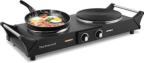 Techwood 1800W Hot Plate Portable Electric Stove With Adjustable Temperature