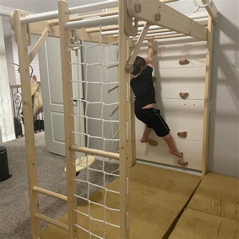 Climbing Wall Playset for Toddler, Indoor Playground, Kid Playhouse, Toddler Climbing Gym ...