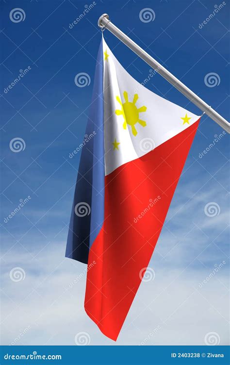 Philippines Flag In The Form Of Wave Ribbon Royalty Free Cartoon