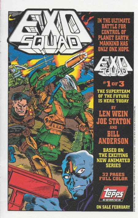 Advertisement for the Topps ExoSquad Comics – BattleGrip