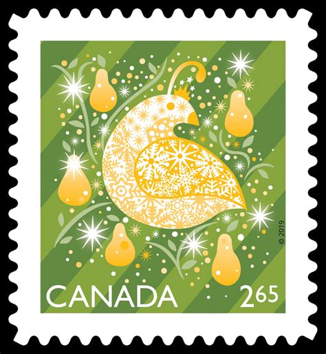 Partridge In A Pear Tree Canada Postage Stamp Shiny And Bright