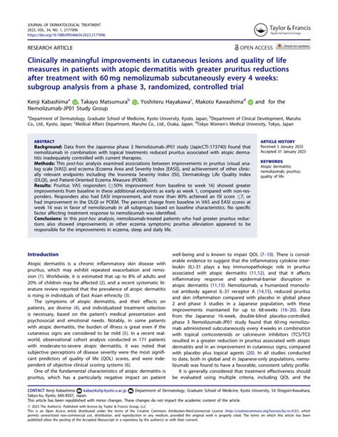 PDF Clinically Meaningful Improvements In Cutaneous Lesions And