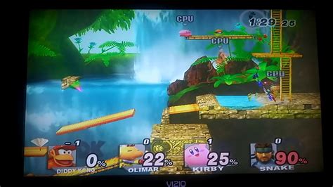 Super Smash Bros Brawl Diddy Kong Cpu Vs Olimar Cpu Vs Kirby