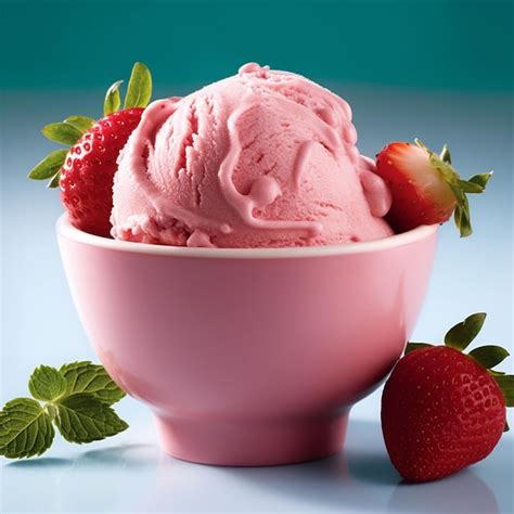 premium photo strawberry flavored ice cream
