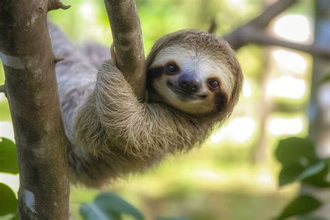 Baby Sloth in Tree in Costa Rica. Generative AI 33851110 Stock Photo at ...