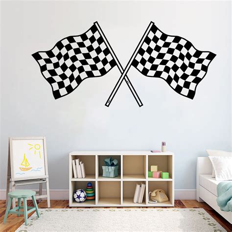 Race Flag Wall Vinyl Decal Home Decor Art Sticker Sports - Etsy