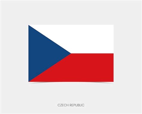 Premium Vector Czech Republic Rectangle Flag Icon With Shadow