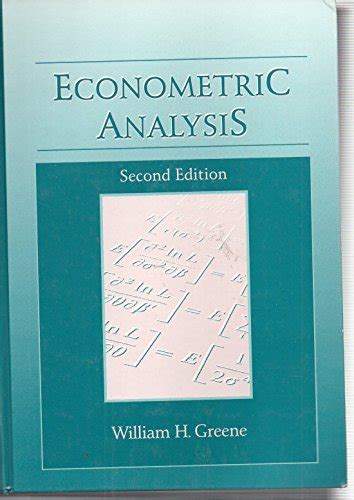 Econometric Analysis Greene William 9780023463914 Abebooks