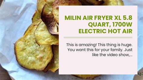 Milin Air Fryer Xl 5 8 Quart 1700w Electric Hot Air Fryer Oven With