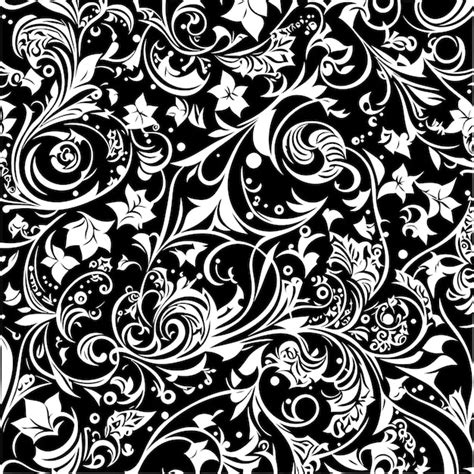 Premium Vector | Black and white floral pattern with a floral design.