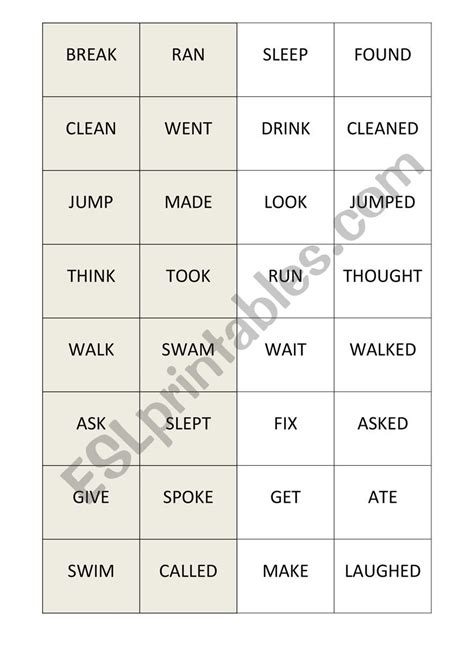 Domino Past Simple ESL Worksheet By Laura1409