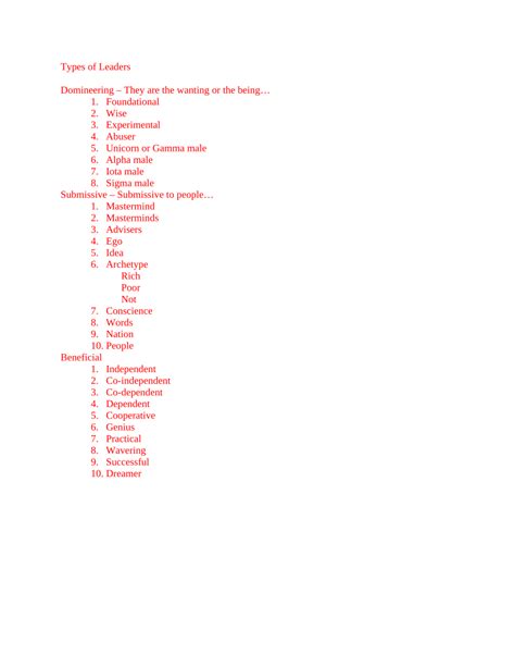 (PDF) Types of Leaders