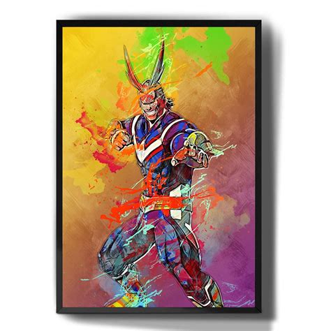 Quadro Decorativo Emoldurado All Might Boku No Hero Anime Arte Para