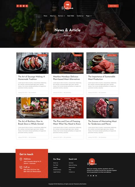 Meatlicious Meat Shop Butcher Elementor Template Kit By Moxcreative