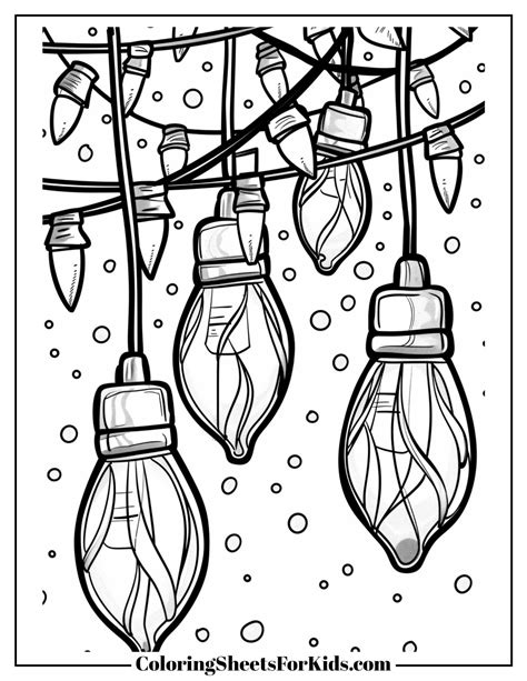 Christmas Tree Lights Coloring Page