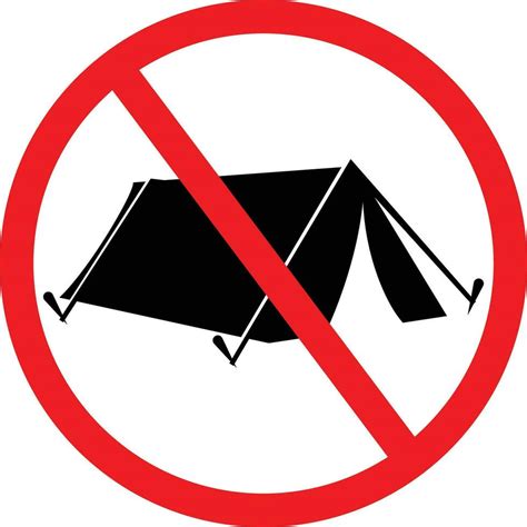 No Camping Tents Allowed Here In This Area Restriction Sign 25410786