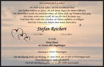 Traueranzeigen Von Stefan Reichert Trauer Flz De