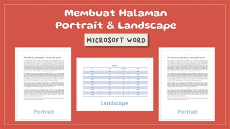 Cara Membuat Landscape Dan Portrait Dalam Satu File Word Youtube